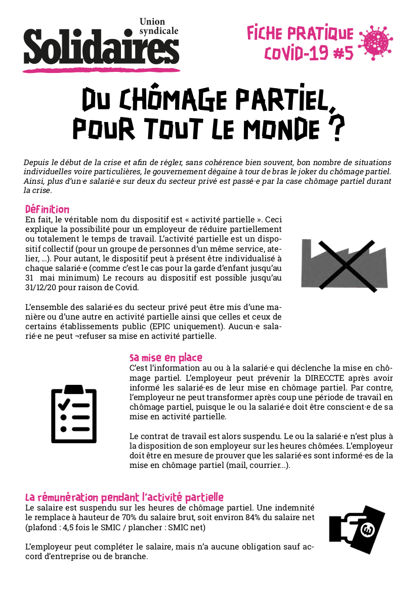 fiche pratique covid-19 activité partielle