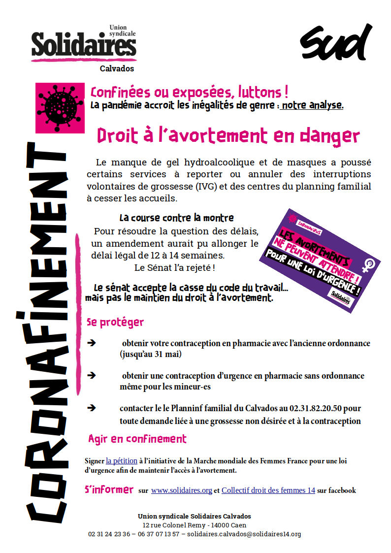 tract corona femmes - avortement - avril 2020