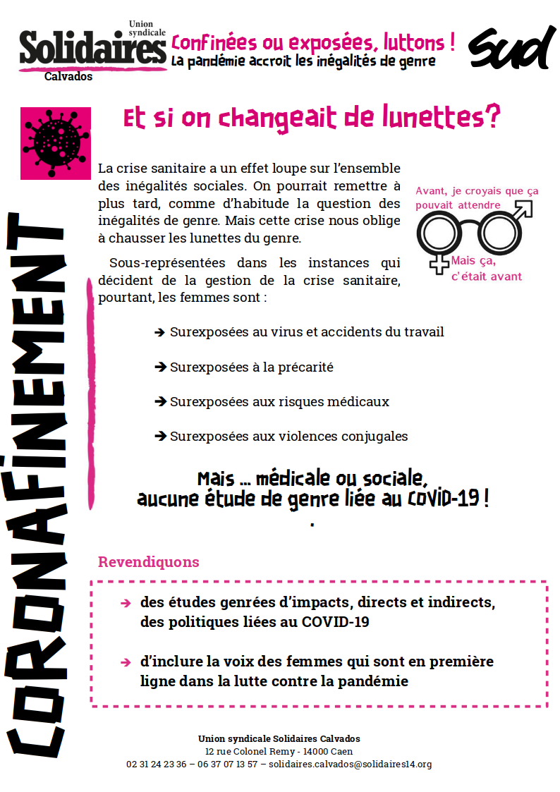 tract corona femmes - étude genrée - avril 2020