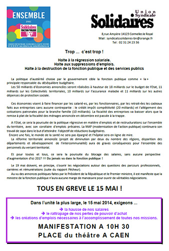 Tous en grève le 15 mai 2014