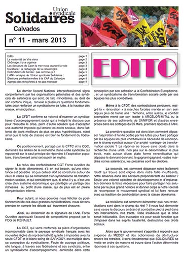 journal Solidaires Calvados n°11 - mars 2013