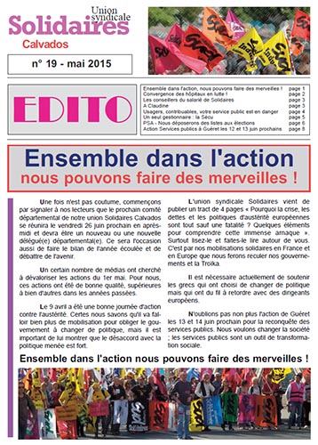 journal Solidaires Calvados - mois année