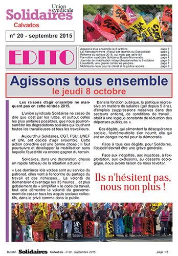journal Solidaires Calvados - septembre 2015
