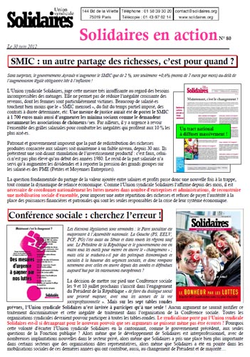 Solidaires en action - juin 2012