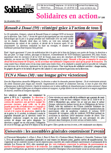 Solidaires en action n°100