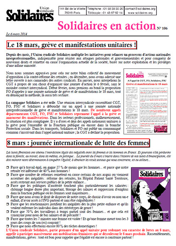 Journal de l'Union Syndicale Solidaires