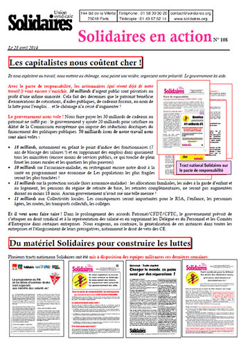 Journal de l'Union Syndicale Solidaires