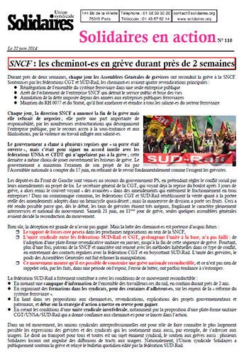 Journal de l'Union Syndicale Solidaires