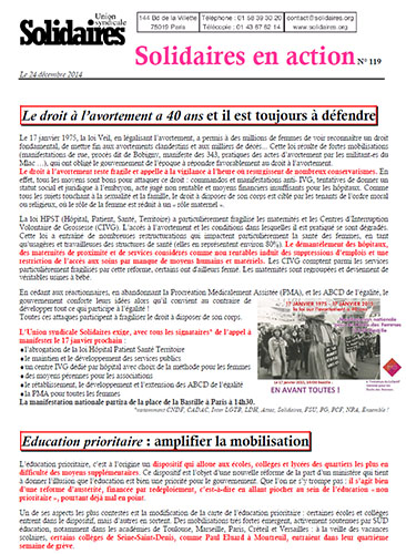 Journal de l'Union Syndicale Solidaires