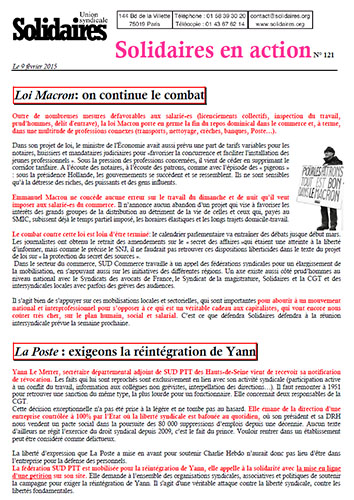 Journal de l'Union Syndicale Solidaires