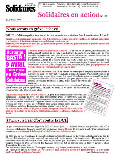 Journal de l'Union Syndicale Solidaires