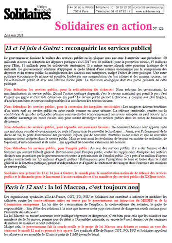 Journal de l'Union Syndicale Solidaires