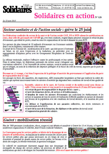 Journal de l'Union Syndicale Solidaires