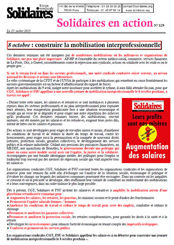 Journal de l'Union Syndicale Solidaires