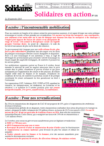 Journal de l'Union Syndicale Solidaires