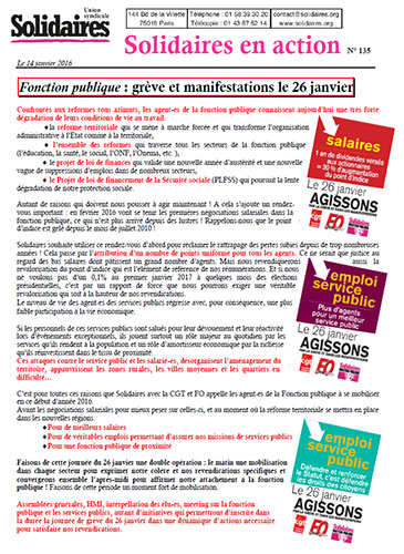 Journal de l'Union Syndicale Solidaires