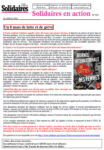 Journal de l'Union Syndicale Solidaires